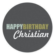 Happy Birthday Linen Grey