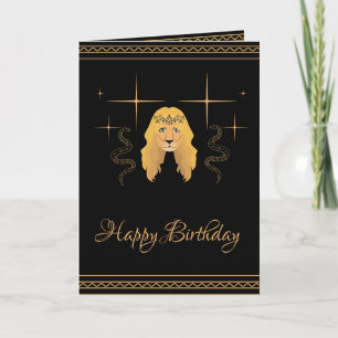happy birthday lion king black crown card
