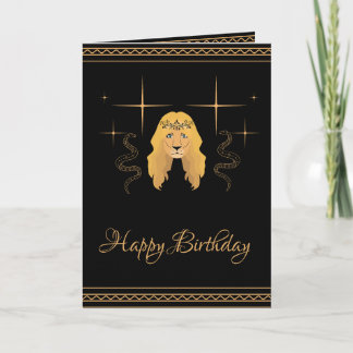 happy birthday lion king black crown card