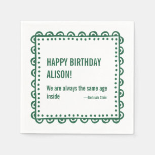 Happy Birthday Literary Age Quote Gertrude Stein Napkin
