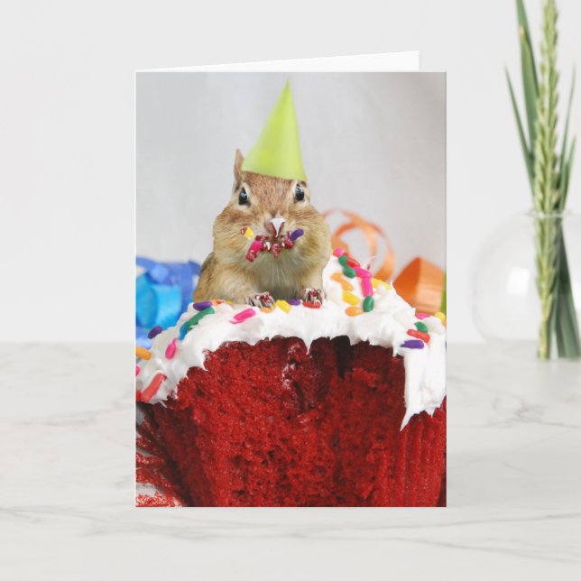Happy Birthday Little Chipmunk Card (Front)