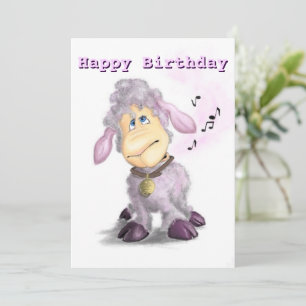 Happy Birthday - Little Lamb with Bell - Add Name