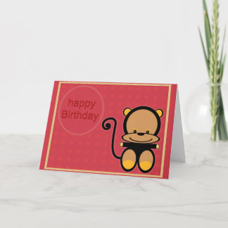 happy birthday little monkey card
