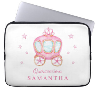 Happy birthday little princess carriage laptop sleeve
