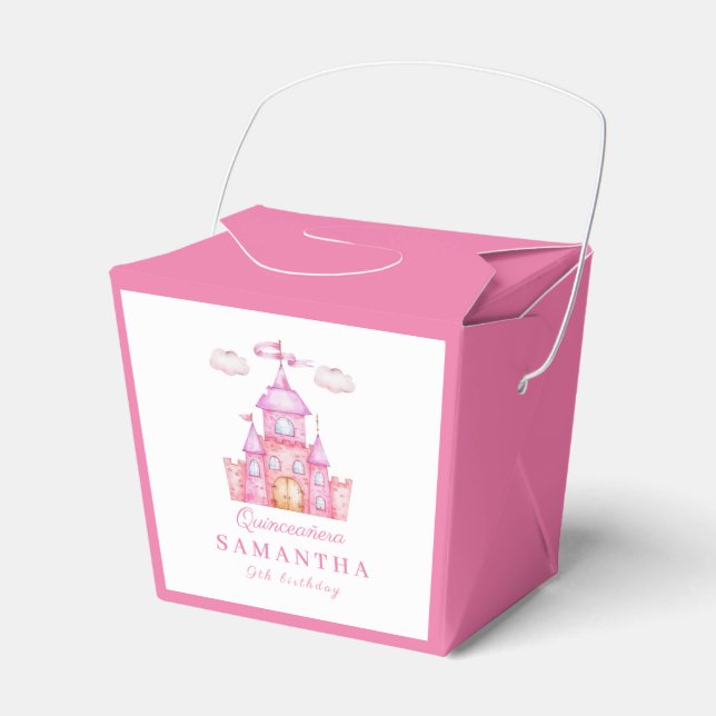 Happy birthday little princess castle favour box (Front Side)