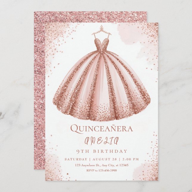 Happy birthday little princess castle invitation (Front/Back)