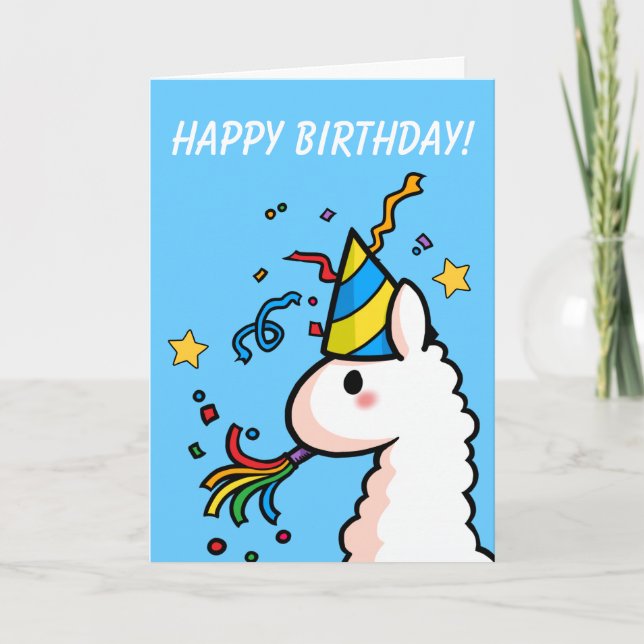 Happy Birthday Llama Card (Front)