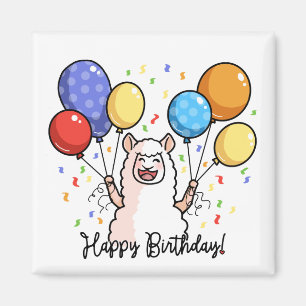 Happy Birthday Llama Magnet