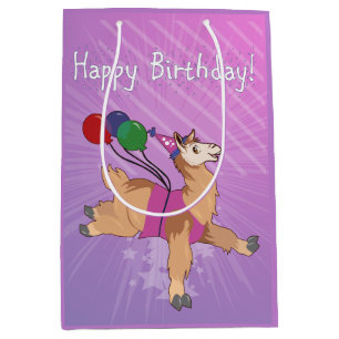 Happy Birthday Llama Medium Gift Bag