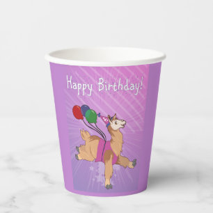 Happy Birthday Llama! Paper Cup