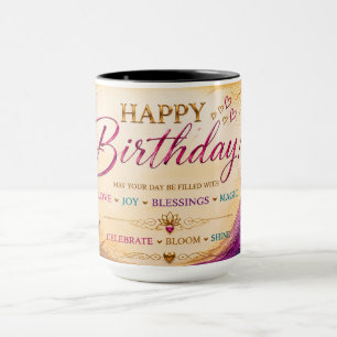 Happy Birthday™ Love Joy Blessings Magic Gladiolus Mug
