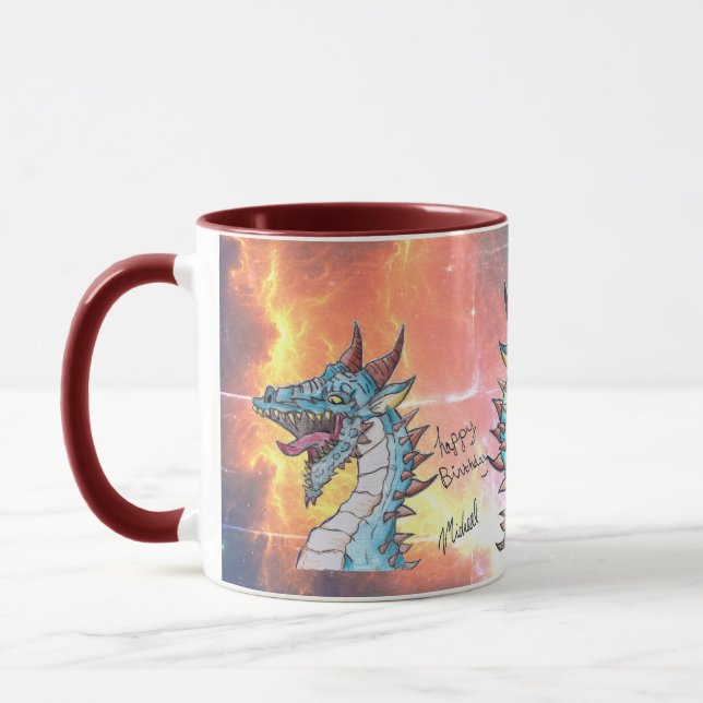 Happy Birthday Love You Mum Dragon Mug (Left)