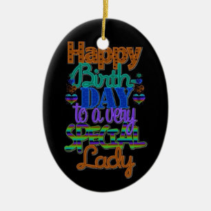***HAPPY BIRTHDAY LOVELY LADY*** CERAMIC ORNAMENT