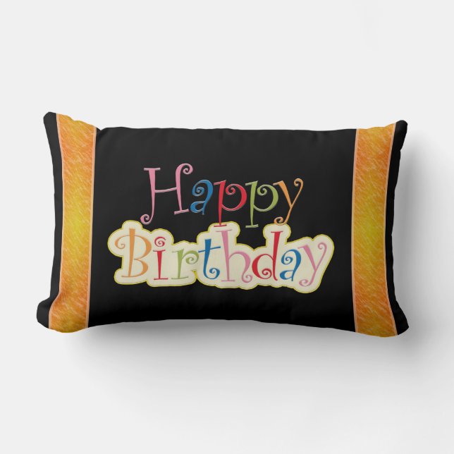 Happy Birthday Lumbar Cushion (Front)