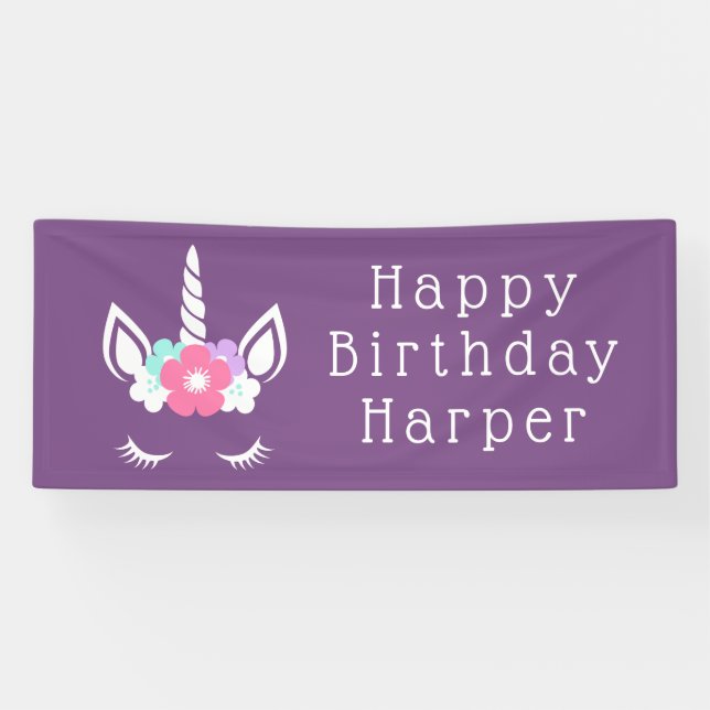 Happy Birthday | Magical Unicorn Banner (Horizontal)