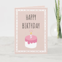 Happy birthday - mahjong tiles and cake pink