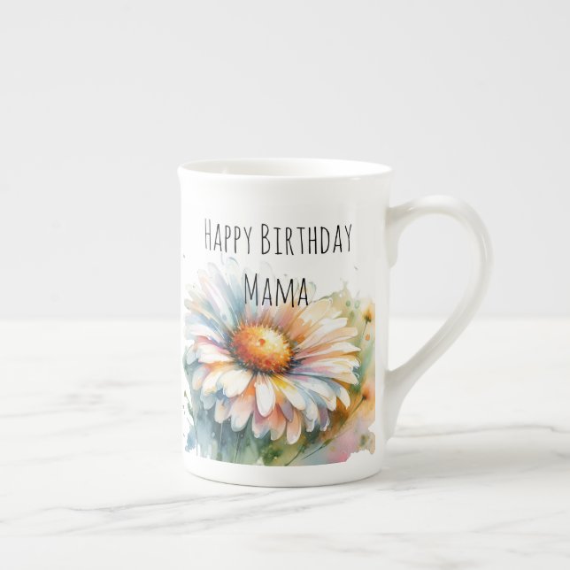 Happy Birthday Mama Bone China Mug (Right)