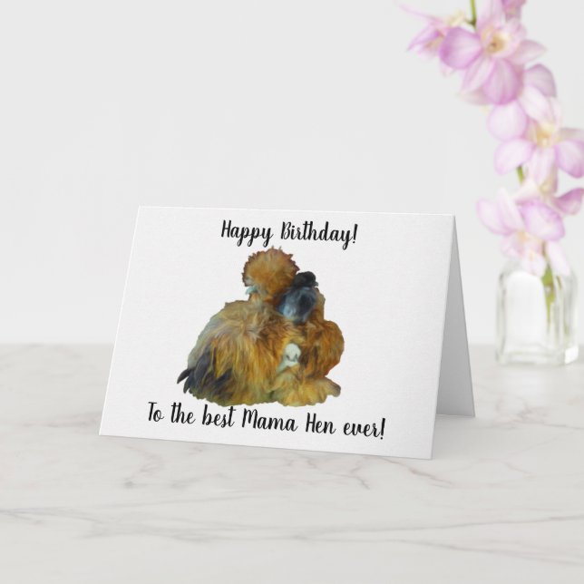 Happy Birthday Mama Hen with Chick Card (Orchid)