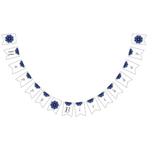 Happy birthday Mandala in dark blue Bunting