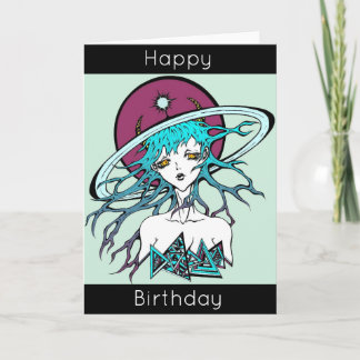 Happy Birthday manga space original Card