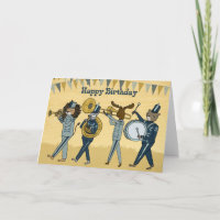 Happy Birthday - Marching Band Animal Illustration