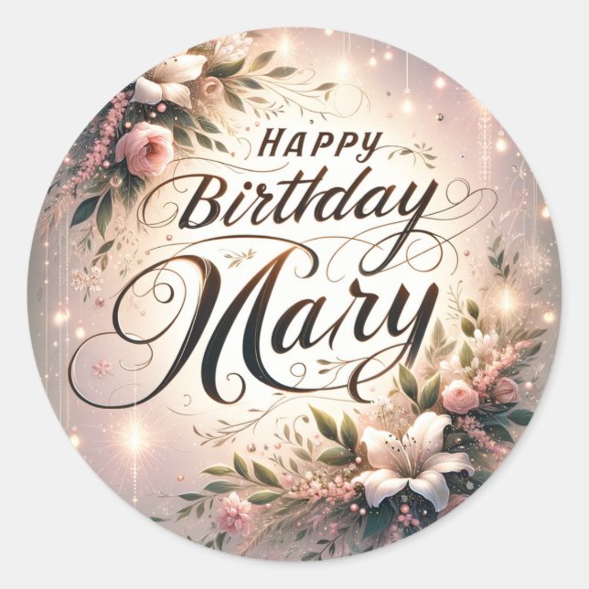 Happy Birthday Mary - Custom Celebration Stickers (Front)