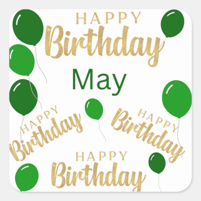 Happy birthday May birthdays Sticker (Front)