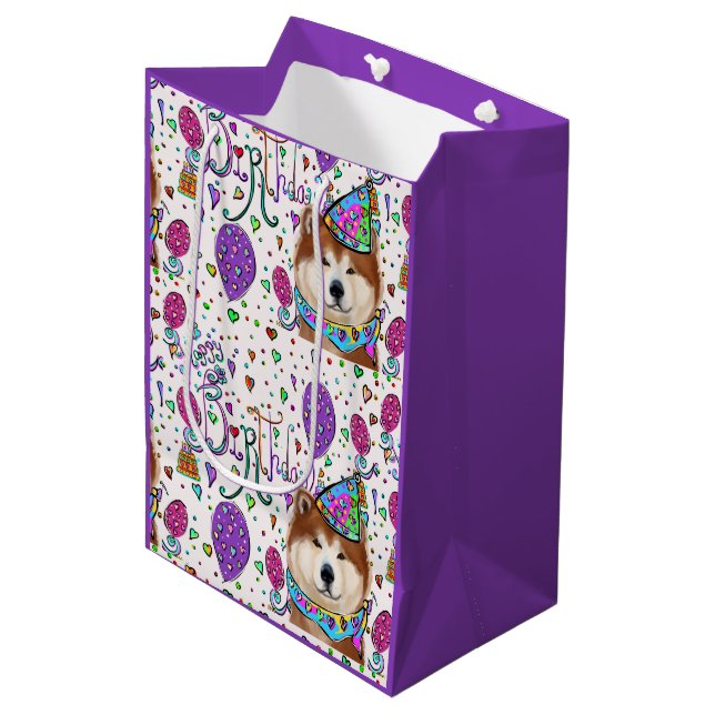 HAPPY BIRTHDAY MEDIUM GIFT BAG (Front Angled)