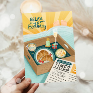 Happy Birthday Men Man Relax Cake Husband Father  Card