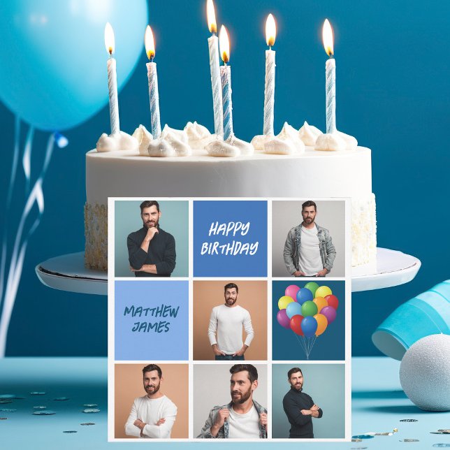 Happy Birthday Mens Photo Collage Personalised Card (Creator Uploaded)