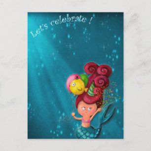 Happy Birthday Mermaid Postcard