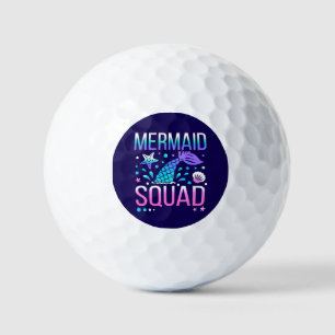 Happy Birthday Mermaid Squad Ocean Party Design Golf Balls
