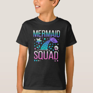 Happy Birthday Mermaid Squad Ocean Party Design T-Shirt