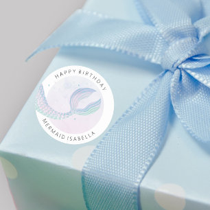 Happy Birthday Mermaid Tail Celebration Classic Round Sticker
