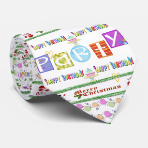 Happy Birthday Merry Christmas Tie,  Tie