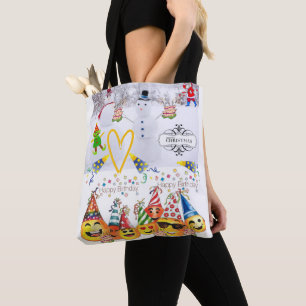 Happy Birthday Merry Christmas Women's Tote Bags