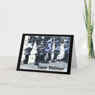 Happy Birthday Military Boots greeting card