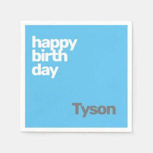Happy Birthday minimal simple modern party Napkin