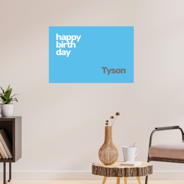 happy Birthday minimal simple modern  Poster (Living Room 3)
