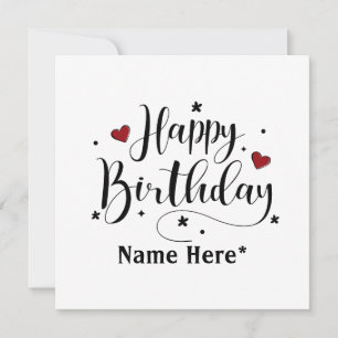 Happy Birthday  Minimalist Typography Calligraphy 