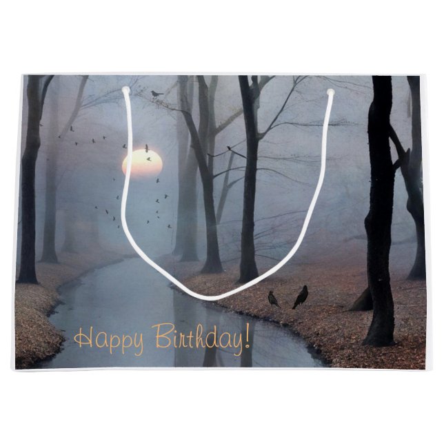 Happy Birthday Misty Morning Large Gift Bag (Front)