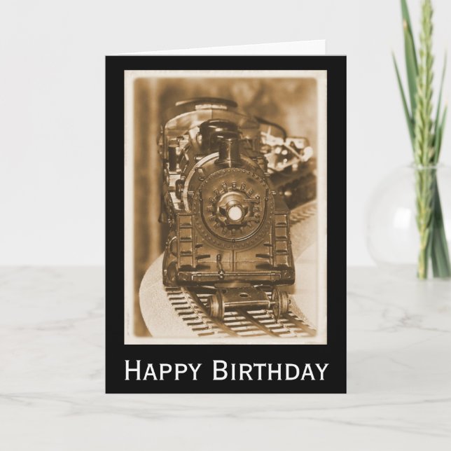 Happy Birthday Model Train Card (Front)