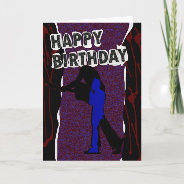 Happy Birthday Modern card, Retro Punk Card (Front)