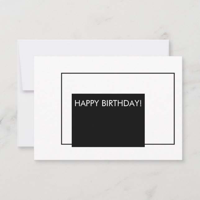 Happy Birthday Modern Luxury Elegant Custom RSVP Card (Front)