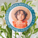 Happy Birthday Modern Preppy Custom Photo Balloon<br><div class="desc">This simple and modern design is composed of serif typography and add a custom photo."Happy Birthday" encircles the custom photo.</div>