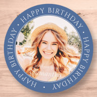Happy Birthday Modern Simple Custom Photo