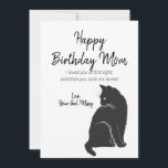 Happy Birthday Mom From Cat Greeting Holiday Card<br><div class="desc">This cute happy birthday mom greeting card from your cat, Includes the lines: "I loved you at first sight and then you took me home". This quote is from a rescue cat, but you may use your own quote of any kind. You may also replace the image of the cat...</div>