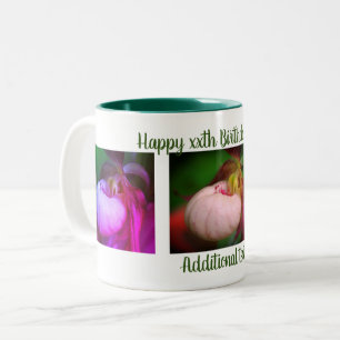 Happy Birthday Mom Lady Slipper Personalized  Two-Tone Coffee Mug
