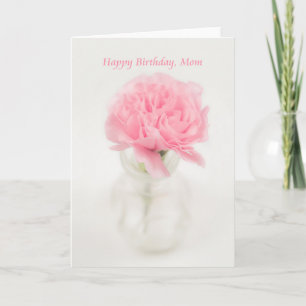 Happy Birthday, Mom, Pink, Flower, Carnation, Card