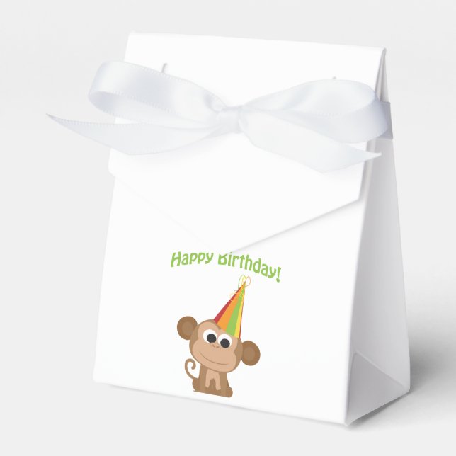 Happy Birthday! Monkey Favour Box (Front Side)